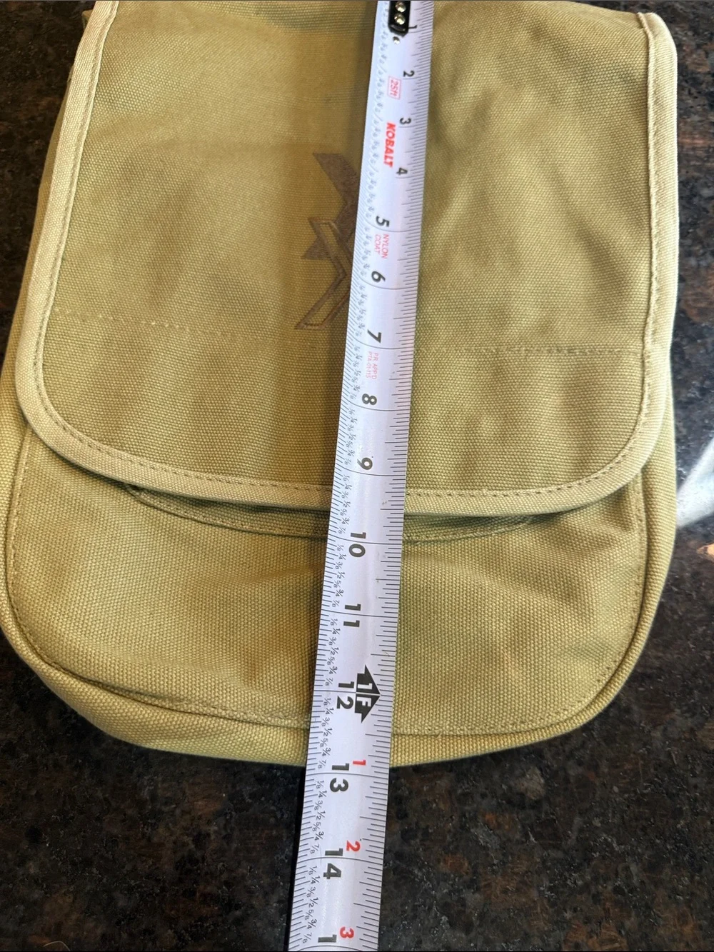 Canvas Crossbody Messenger Bag - Light Olive Green